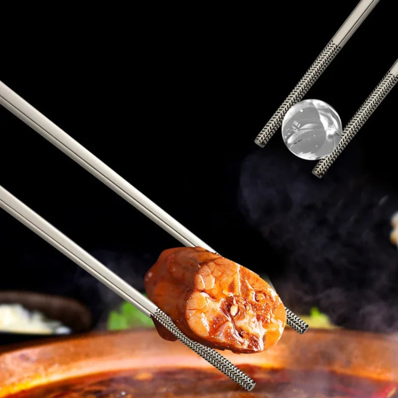 5 Paires Baguettes Japonaise en Inox à Motif