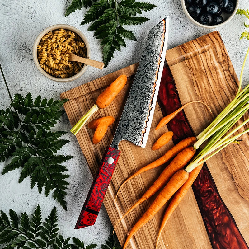 Couteau Japonais Utilitaire 55 Couches Damas