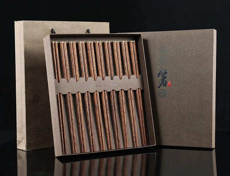 Coffret Baguettes Japonaise en Bois LUXE