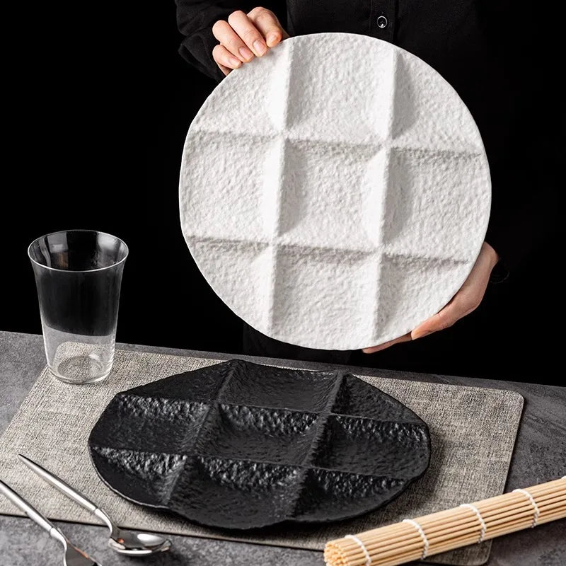 Assiette Japonaise en Céramique Motif Pierre