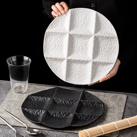 Assiette Japonaise en Céramique Motif Pierre