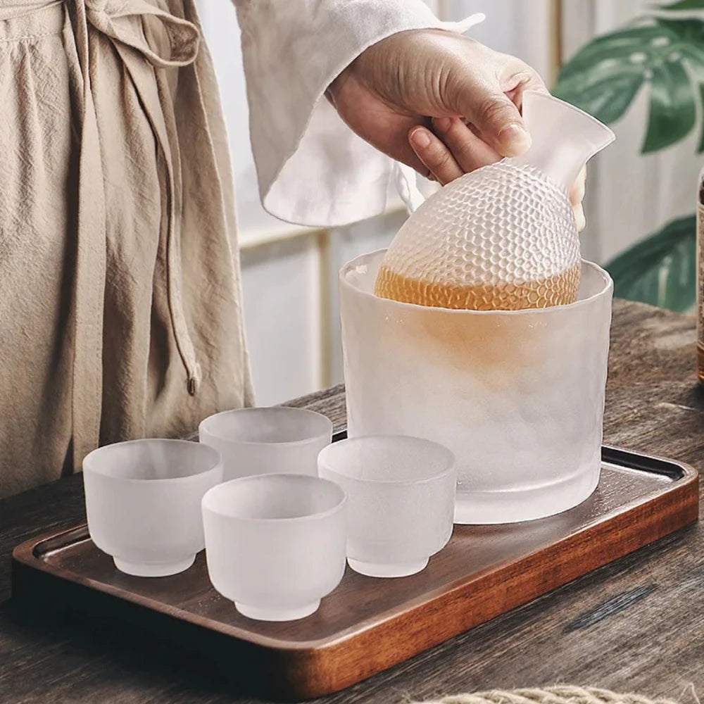 Service à Saké en Verre