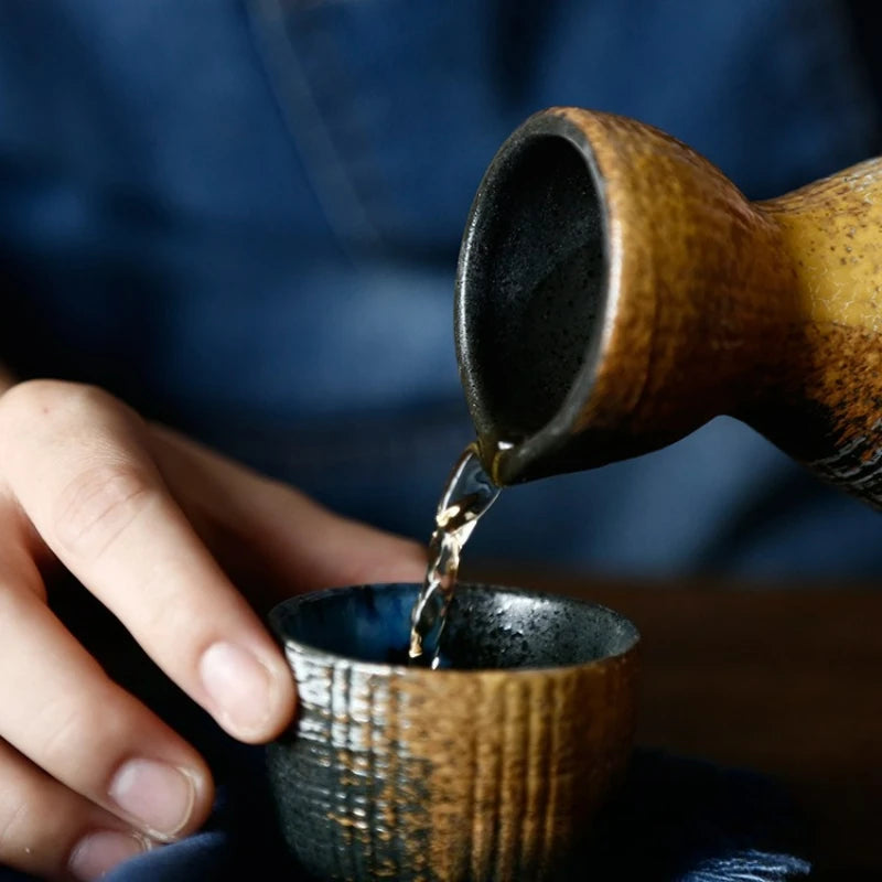 Service à Saké Vintage Bleu Nuit