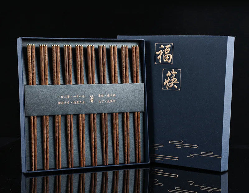 Coffret Baguettes Japonaise en Bois LUXE