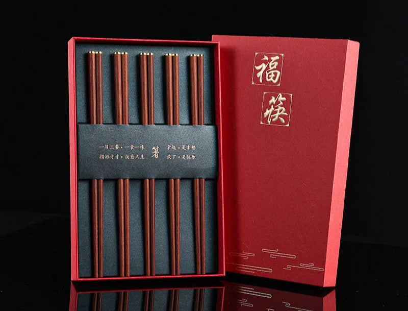 Coffret Baguettes Japonaise en Bois LUXE