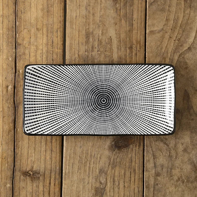 Plat Rectangulaire en Céramique|Motifs Géométriques