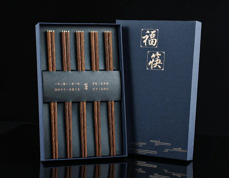 Coffret Baguettes Japonaise en Bois LUXE