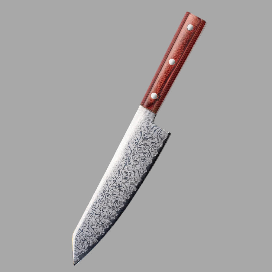 Couteau Japonais Santoku Manche en Bois Coloré