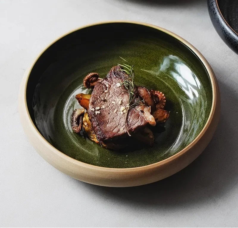 Assiette Creuse Ronde Japonaise en Céramique