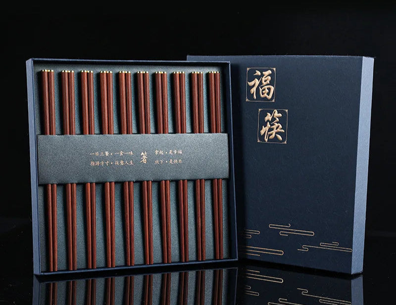 Coffret Baguettes Japonaise en Bois LUXE