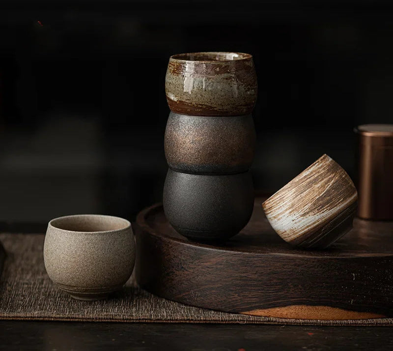 Tasses à Thé Japonaises En Grès Sans Anse