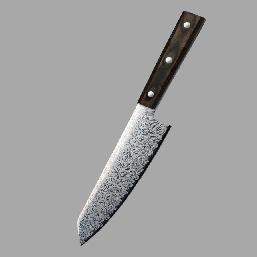 Couteau Japonais Santoku Manche en Bois Coloré