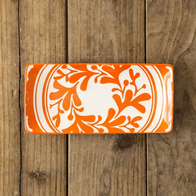 Plat Rectangulaire en Céramique|Motifs Géométriques