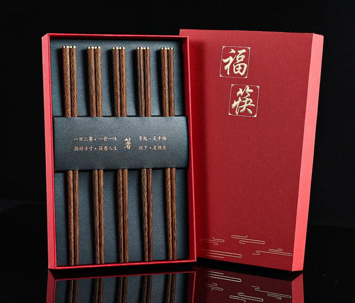 Coffret Baguettes Japonaise en Bois LUXE