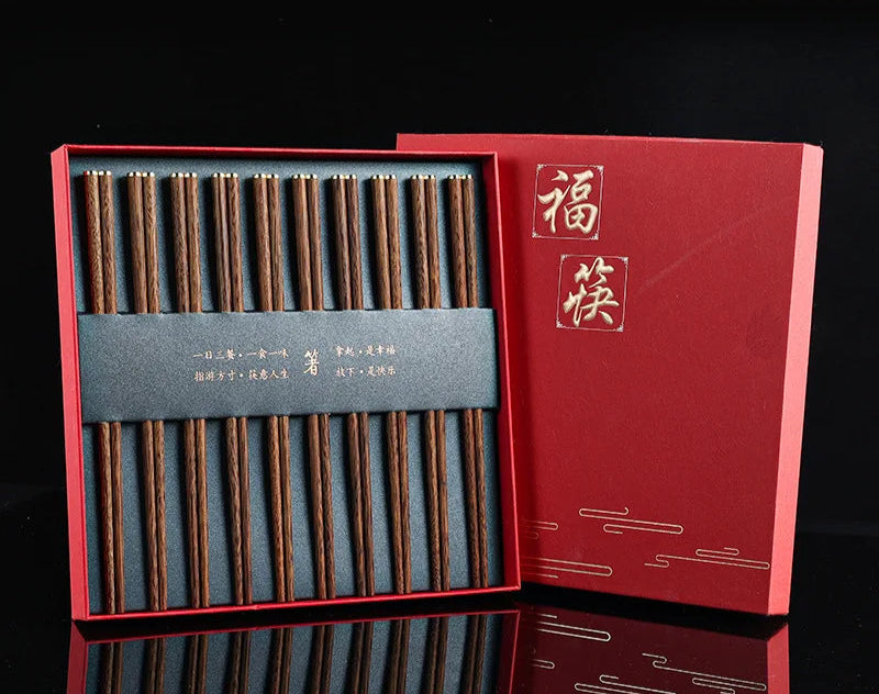 Coffret Baguettes Japonaise en Bois LUXE