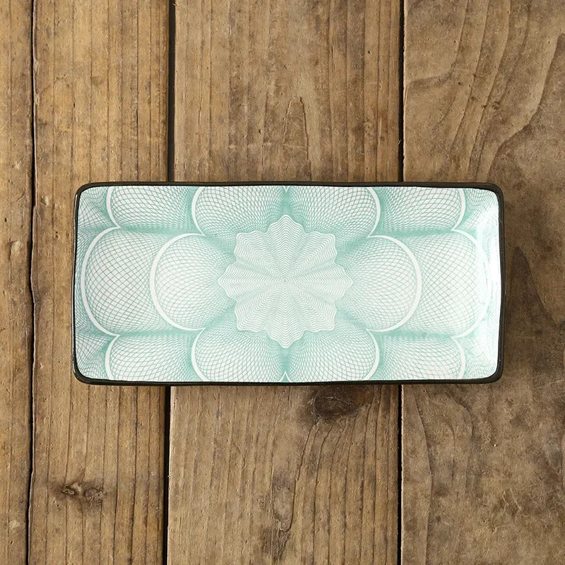 Plat Rectangulaire en Céramique|Motifs Géométriques