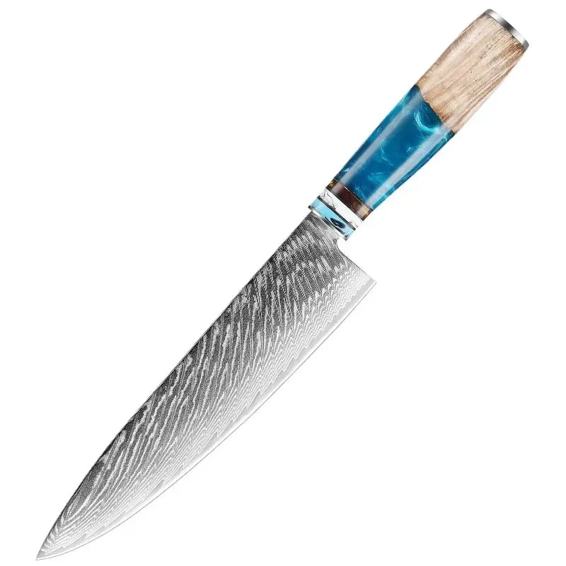 Ensemble de Couteaux Japonais en Acier Damas 67 Couches