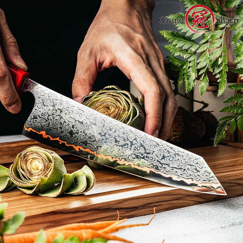 Couteau Japonais Utilitaire 55 Couches Damas