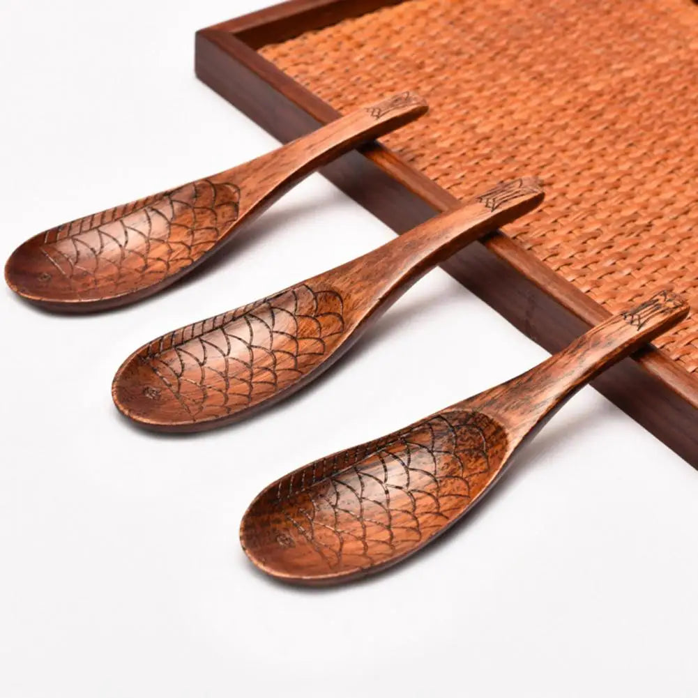 Cuillère Japonaise en Bois Sculptée à la Main