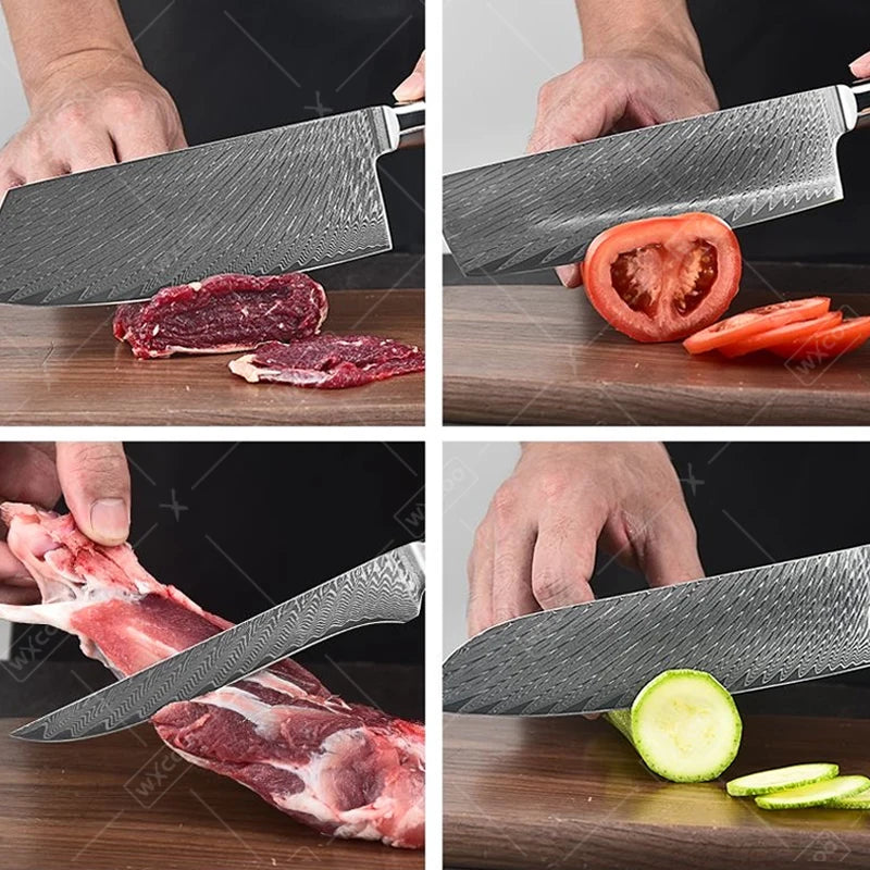 Couteaux Japonais Manche Résine Bois Coloré