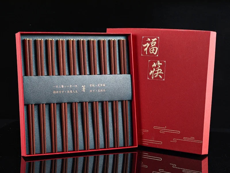 Coffret Baguettes Japonaise en Bois LUXE