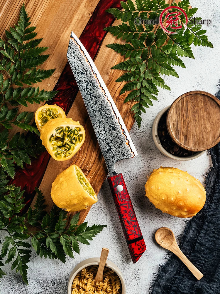 Couteau Japonais Utilitaire 55 Couches Damas