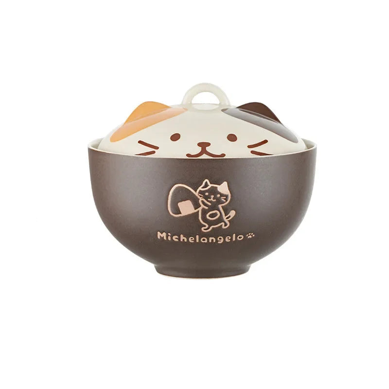 Bol Japonais à Motif Chat en Céramique