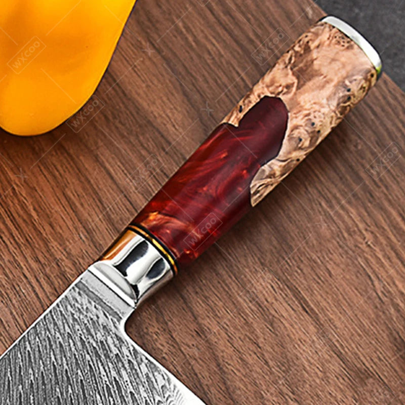 Couteaux Japonais Manche Résine Bois Coloré