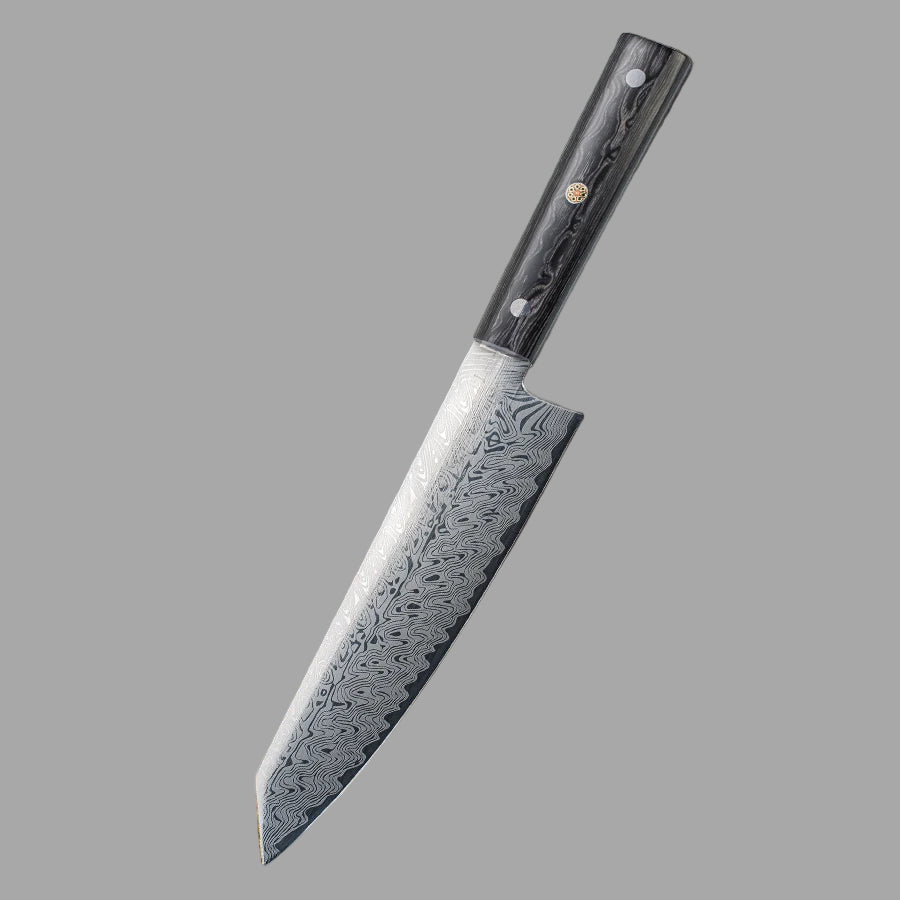 Couteau Japonais Santoku Manche en Bois Coloré