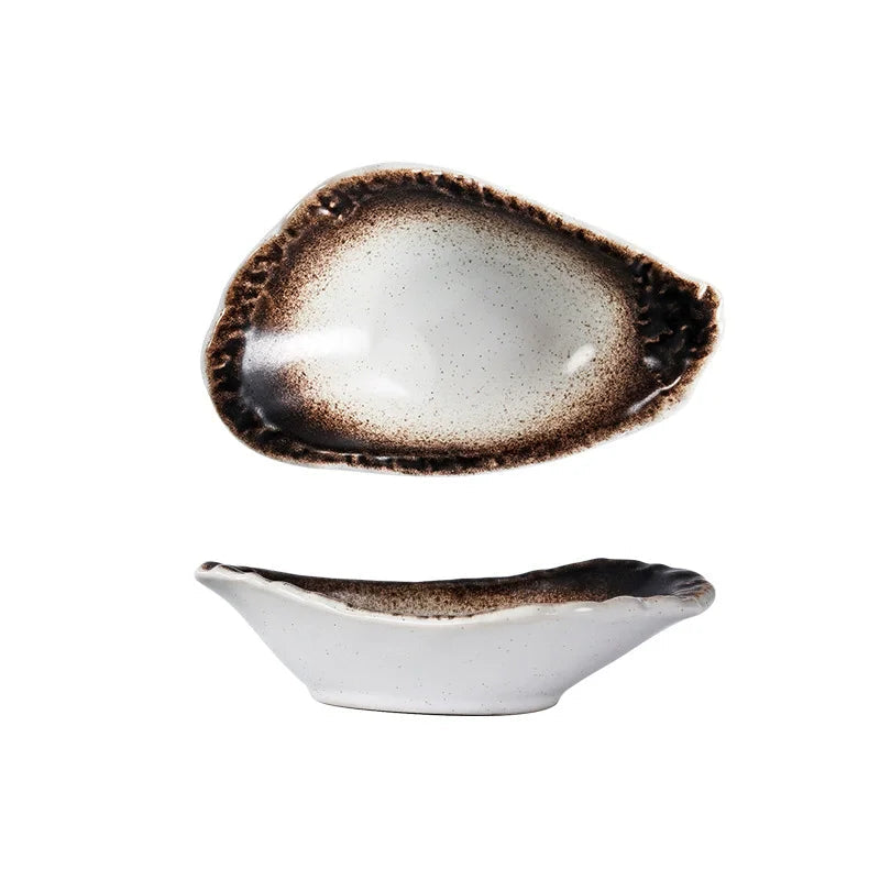 Petite Assiette Japonaise en Céramique Forme Coquillage